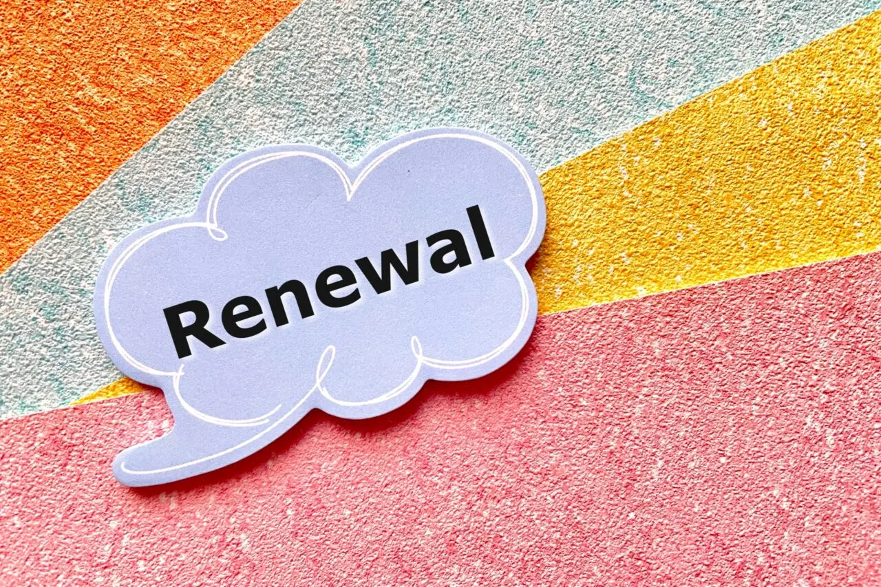 Renewalと書かれた吹き出し